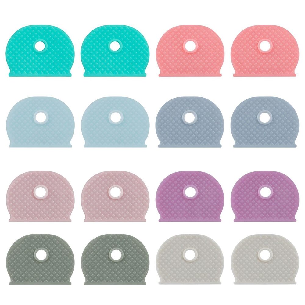 5116 16 Pcs Key Covers Caps, 1" Key Identifiers, Soft Stretchy Key Covers